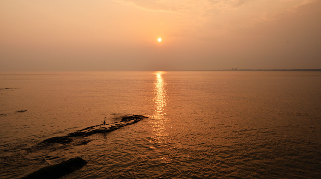 ビアテラスからみた夕日 ビアテラスからみた夕日